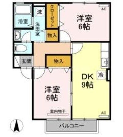 ベルデュールＡ棟の物件間取画像